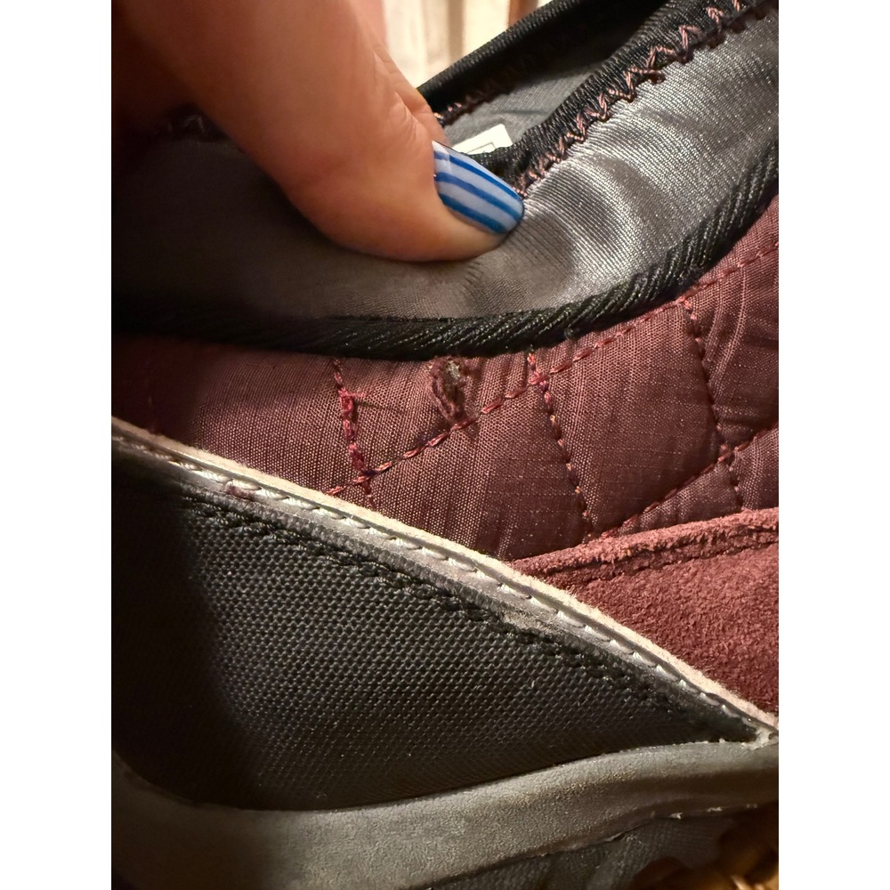 Lands End Womens 9.5 Burgundy Suede Quilted Ankle Snow Boots V2442 F2969 394044 - Picture 7 of 11
